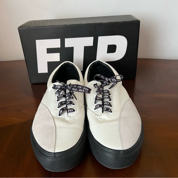 🍋 NIB FTP Donny Clearweather Gray & White Suede & Canvas Sneakers - Men’s 11 - Picture 1 of 9
